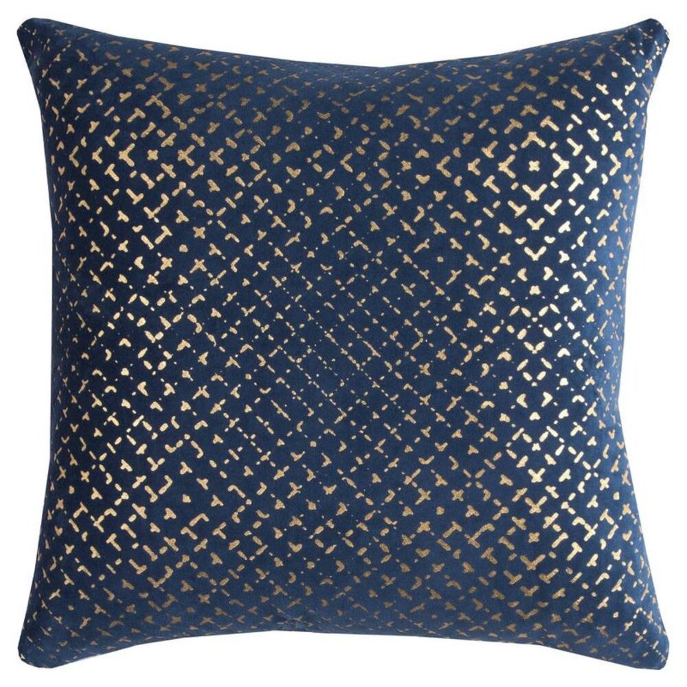 Rizzy Home - 20"x20" Oversize Shiny Geometric Poly Filled Squar Blue